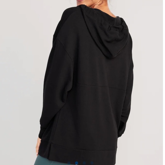 NWT OLD NAVY Oversized Live-In French-Terry Tunic HoodieBlack Jack - Picture 3 of 5